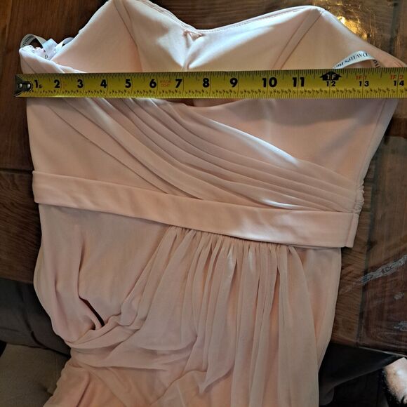 DAVID'S BRIDAL Pink Mesh Grecian Inspired Draped Formal Dress Gown SZ: 8 - Picture 16 of 16